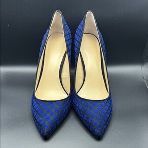 Ann Taylor Blue and Black Patterned Heels
